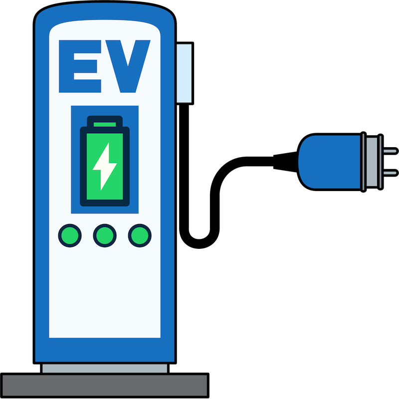 Electric charger 2d illustration