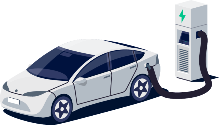 Electric vehicle charging illustration