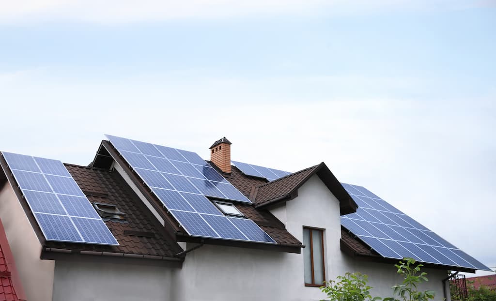 solar panels on a house