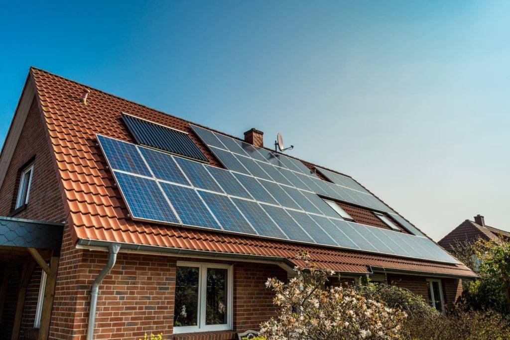 solar panels on a domestic property